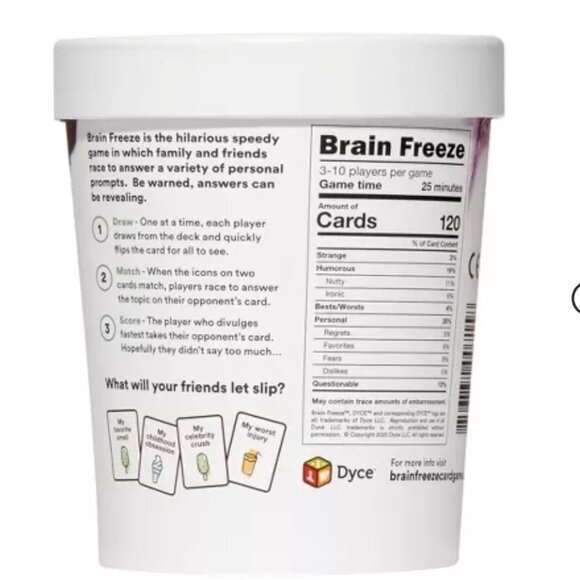BRAIN FREEZE PARTY GAME: SPEAK-BEFORE-YOU-THINK FAMILY CARD FUN!! - Picture 4 of 11